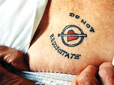 A DNR Tattoo? Really? Great Teaching Image for Geriatrics or Palliative Care