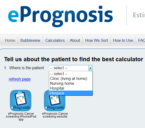 ePrognosis 2.0: PPS and Cancer screening