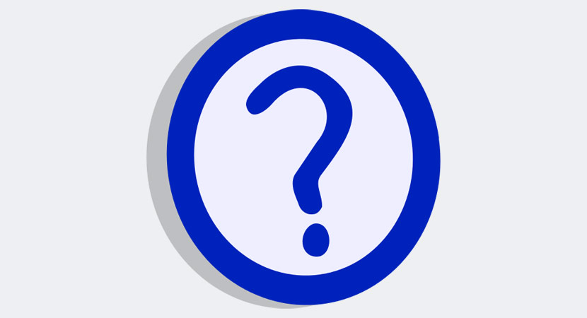 Blue question mark inside circle