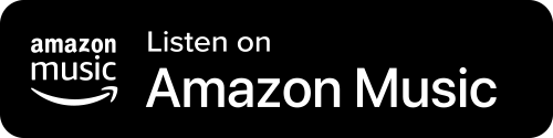 Amazon Music Button - Black background with icon and white sans-serif type
