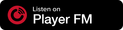 Player FM Button - Black background with icon and white sans-serif type