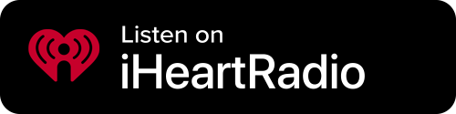 iHeartRadio Button - Black background with icon and white sans-serif type